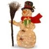 National Tree Company Pre-Lit 35" White Rattan Snowman