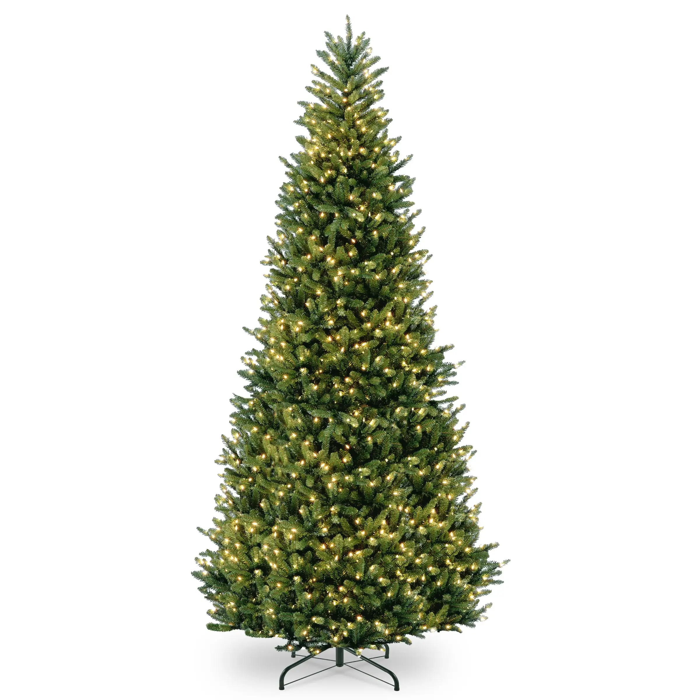 National Tree Company Pre-Lit Artificial Giant Slim Christmas Tree, Green, White Lights, Includes Stand, 12 Feet