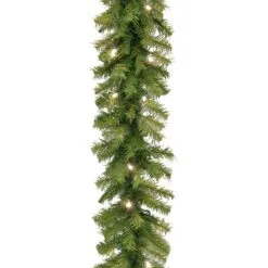 National Tree Company Pre Lit Artificial Garland, Norwood Fir, Green, Decorated With Multifunctional Twinkling LED Lights, Plug In, Christmas Collection, 9 Feet
