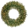 National Tree Company Pre-Lit Artificial Christmas Wreath, Green, Norwood Fir, White Lights, Christmas Collection, 48 Inches