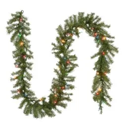 National Tree Company Pre Lit Artificial Garland, Norwood Fir, Green, Decorated With Multicolor Lights, Plug In, Christmas Collection, 9 Feet