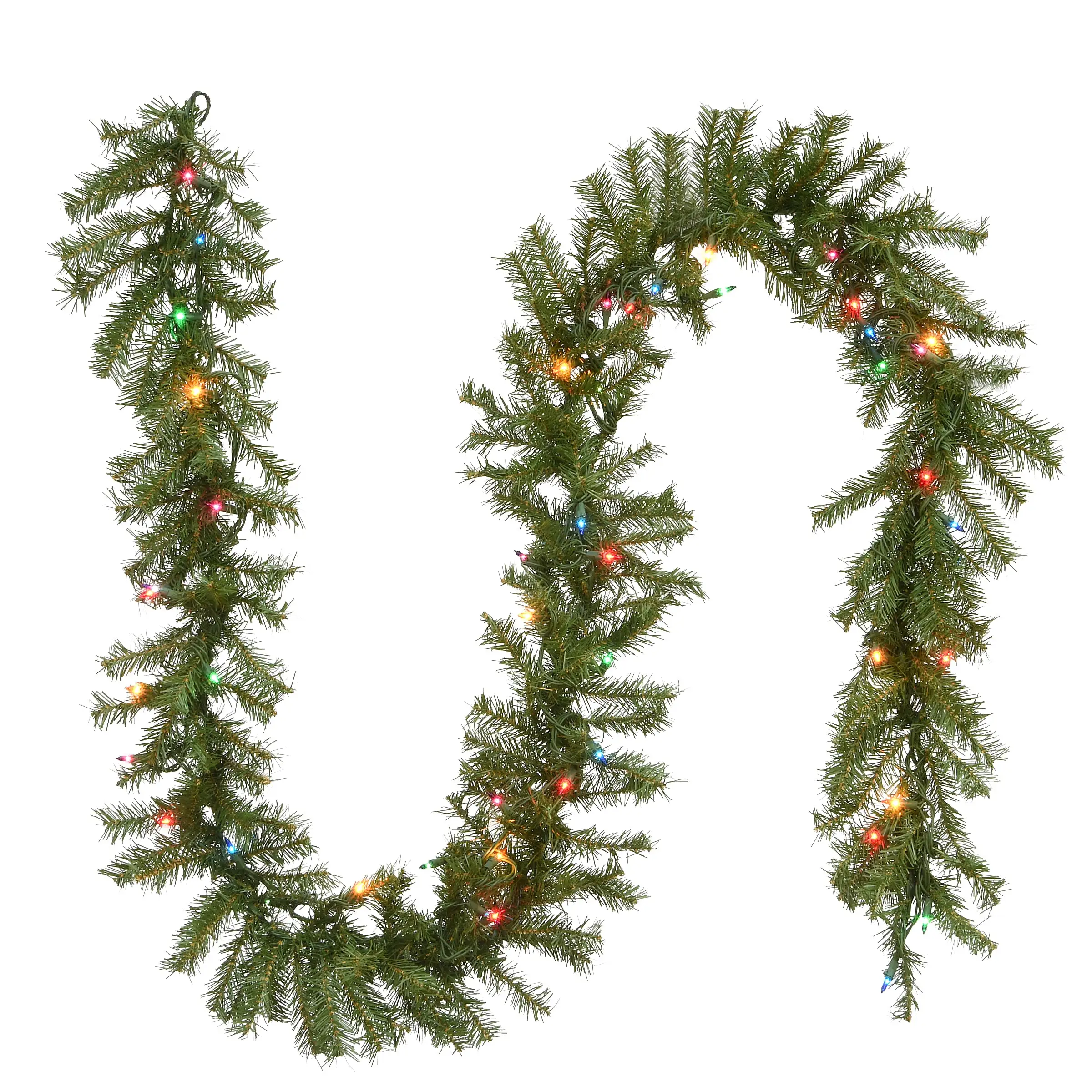 National Tree Company Pre Lit Artificial Garland, Norwood Fir, Green, Decorated With Multicolor Lights, Plug In, Christmas Collection, 9 Feet