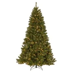 National Tree Company Pre-Lit Artificial Christmas Tree, PowerConnect North Valley Spruce With Light Parade LED Lights, Plug In, 7.5 Ft