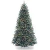 National Tree Company Pre-Lit Artificial Slim Christmas Tree, Blue, North Valley Spruce, Multicolor Lights, Includes Stand, 7.5 Feet