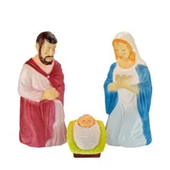 National Tree Company Mary, Joseph And Jesus Nativity Scene, Lights Inside, Plug In, Christmas Collection, 28 Inches