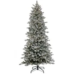 National Tree Company 7 Ft Pre-Lit Snowy Calton Pine Tree With LED Lights