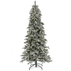 National Tree Company 7.5 Ft Pre-Lit Snowy Vintin Fir Tree With LED Lights