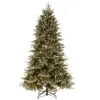National Tree Company Pre-Lit 'Feel Real' Artificial Christmas Tree, Frosted Geneva, Green, White Lights, Includes Stand, 7.5 Feet