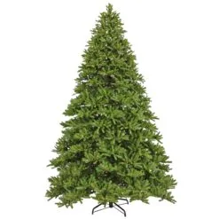 National Tree Company 12ft Pre-lit Artificial Feel Real ® Jersey Fraser Fir Hinged Tree, 2000 Clear Lights- UL
