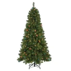 National Tree Company Pre-Lit Artificial Christmas Tree, Mixed Pine With Multicolor Lights, Plug In, 6.5 Ft