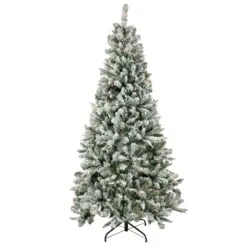 National Tree Company Artificial Snowy Mixed Pine Christmas Tree, Pre-Lit With Multi Incandescent Lights, Plug In, 6.5 Ft