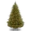 National Tree Company Pre-Lit Artificial Christmas Tree, Noble Fir, Green, White Lights, Includes Stand, 7.5 Feet