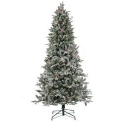 National Tree Company 7.5 Ft Pre-Lit Snowy Poechmann Fir Tree With LED Lights