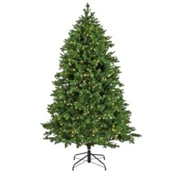 National Tree Company Artificial Rockport Christmas Tree, Pre-Lit With PowerConnect Warm White LED Lights, Plug In, 6.5 Ft