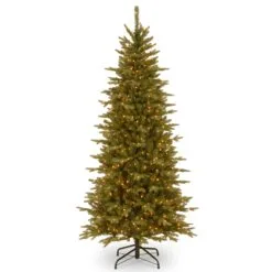National Tree Company 7.5 Ft Sierra Spruce Slim Tree With Clear Lights