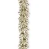 National Tree Company Pre Lit Artificial Garland, Snowy Sheffield, Green, Frosted, Decorated With Multifunctional Twinkling LED Lights, Plug In, Christmas Collection, 9 Feet