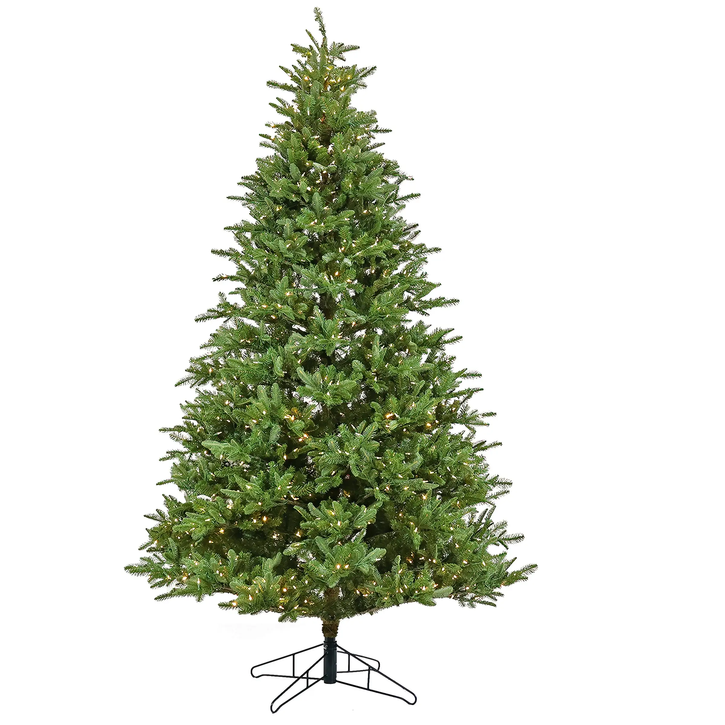 National Tree Company 10ft Pre-lit Artificial Feel Real® Christmas Norway Spruce Hinged Tree, 1700 Warm White LED Lights-UL