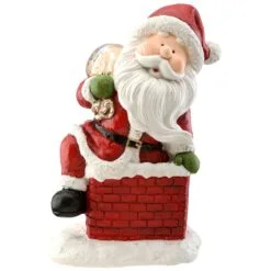 National Tree Company 14" Santa Climbing Into Chimney Figuerine