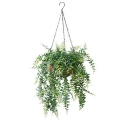 National Tree Company 21" Fern Leaves Hanging Basket