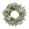 National Tree Company, Pre-Lit Artificial Christmas Wreath, Frosted Colonial, White LED Lights, Battery Powered, 26 In