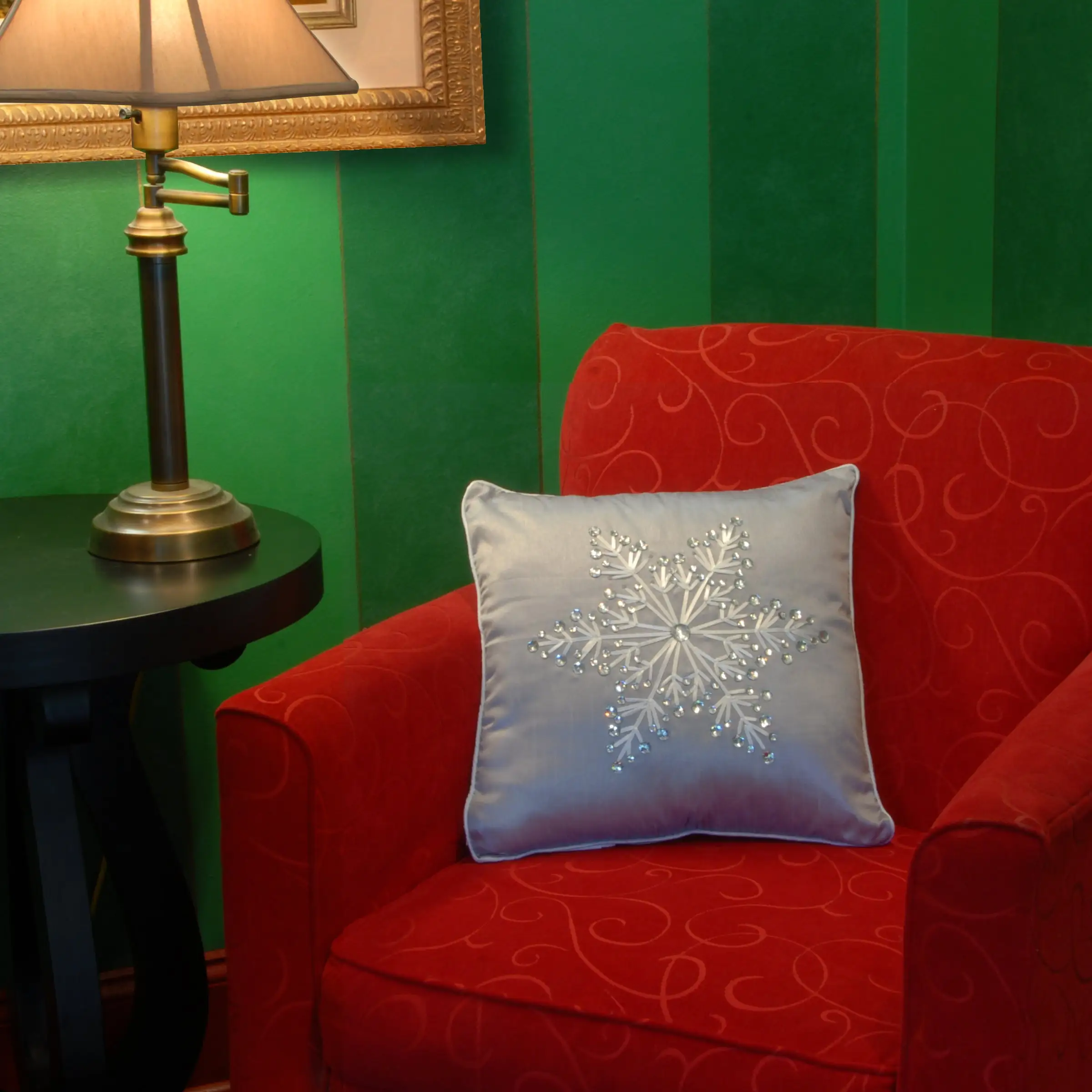 National Tree Company 16in Snowflake Pillow - Image 2