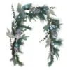 National Tree Company Artificial Garland Evergreen, Green, Decorated With Blue Ball Ornaments, Leafy Greens, Pine Cones, Christmas Collection, 6 Feet