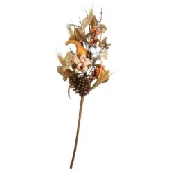 National Tree Company Artificial Autumn Bouquet, Set Of Two, Decorated With Gourds, Berry Clusters, Pine Cones, Assorted Leaves, Autumn Collection, 28 Inches