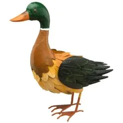 National Tree Company Metal Mallard Duck Fall Decoration, Autumn Collection, 15 In