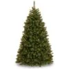 National Tree Company Pre-Lit Artificial Christmas Tree, Rocky Ridge Pine, Green, White Lights, Includes Stand, 6.5 Feet