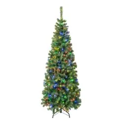 National Tree Company First Traditions Pre-Lit Artificial Linden Spruce Christmas Tree, Multicolor LED Lights, Plug In, 6 Ft