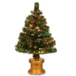 National Tree Company Artificial Christmas Tree, Green, Radiance, Fiber Optic, Includes Base, 32 Inches