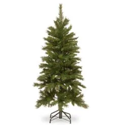 National Tree Company Artificial Slim Christmas Tree, Green, Tiffany Fir, Includes Stand, 4.5 Feet