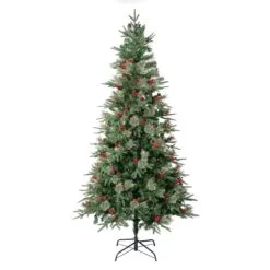 National Tree Company First Traditions Virginia Blue Pine Christmas Tree With Hinged Branches, 7.5 Ft