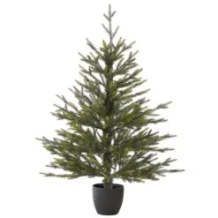 National Tree Company Woodward Pine Christmas Tree, Black Pot Base, 3 Ft