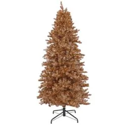National Tree Company Pre-Lit Artificial Rose Gold Christmas Tree, With Warm White LED Lights, Plug In, 10 Ft