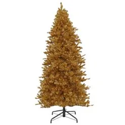 National Tree Company Pre-Lit Artificial Gold Christmas Tree, With Warm White LED Lights, Plug In, 10 Ft